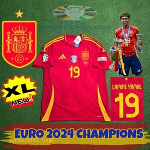 Adidas Spain Lamine Yamal #19 Euro 2024 Final Vs England Jersey New XL